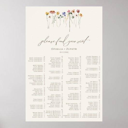 Delicate Wildflower vindt u uw zitschema Poster (Voorkant)