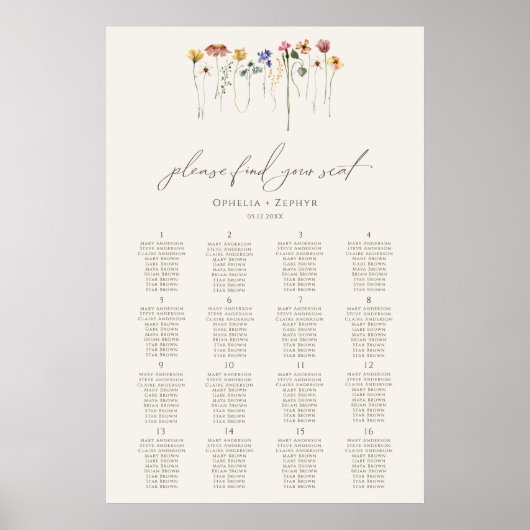 Delicate Wildflower vindt u uw zitschema Poster (Voorkant)