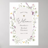 Delicate Wildflower Vrijgezellenfeest WelkomstPost Poster (Voorkant)