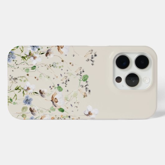 Delicate Wildflower Waterverf Bloemen Case-Mate iPhone Case (Achterkant (horizontaal))