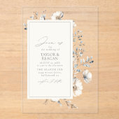 Delicate Wildflower Waterverf Bloemen ID1102 Acryl Uitnodigingen (Voorkant)