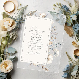 Delicate Wildflower Waterverf Bloemen ID1102 Acryl Uitnodigingen