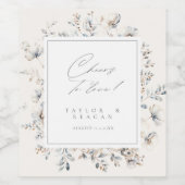 Delicate Wildflower Waterverf Cheers ID1102 Wijn Etiket (Enkel label)