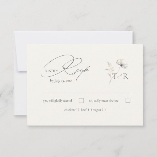 Delicate Wildflower Waterverf ID1102 RSVP (Voorkant)