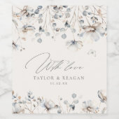 Delicate Wildflower Waterverf met liefde ID1102 Wijn Etiket (Enkel label)