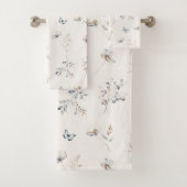 Delicate Wildflower Waterverf Patroon ID1102 Bad Handdoek (Insitu)