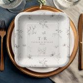 Delicate Wildflower Waterverf Patroon ID1102 Papieren Bordje