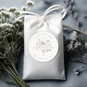 Delicate Wildflower Waterverf Trouwnaam ID1102 Ronde Sticker