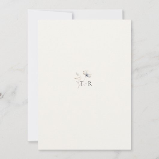 Delicate Wildflower Waterverf Wedding ID1102 Kaart (Achterkant)