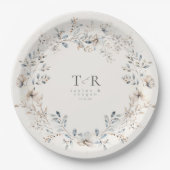 Delicate Wildflower Waterverf Wedding ID1102 Papieren Bordje (Voorkant)