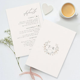 Delicate Wildflower Wedding Details ID1102 Informatiekaartje