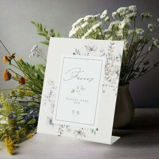 Delicate Wildflower Wedding Favors ID1102 Reclamebord Met Voetstuk