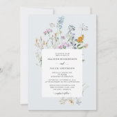 Delicate Wildflower Wedding Invitation Kaart (Voorkant)