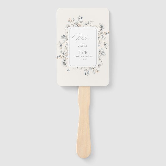 Delicate Wildflower Wedding Welkomstprogramma ID11 Handwaaier (Voorkant)