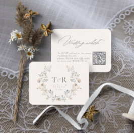 Delicate Wildflower Wreath Wedding Website ID1102 Informatiekaartje