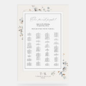 Delicate Wildflower Zitplaatskaart Ivoor ID1102 Acryl Bord (Voorkant)