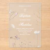delicate wildflowers Acrylic Invitation Acryl Uitnodigingen (Voorkant)