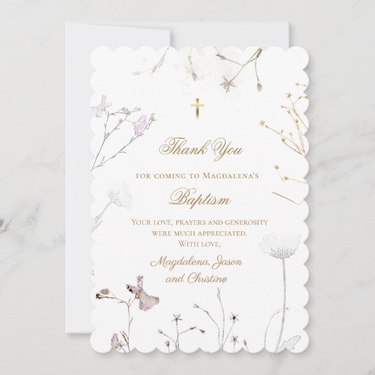 Delicate Wildflowers Bedankt voor je komst kaart (Voorkant)