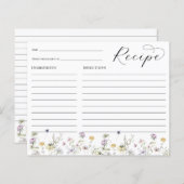 Delicate Wildflowers Bruiloft Receptkaart (Voorkant / Achterkant)