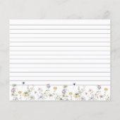 Delicate Wildflowers Bruiloft Receptkaart (Achterkant)