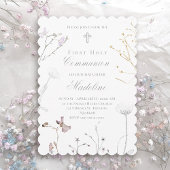 delicate wildflowers First Holy Communion Kaart