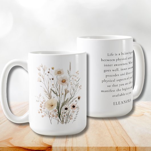 Delicate Wildflowers Motivational Quote Koffiemok