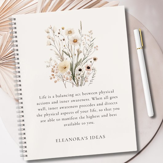 Delicate Wildflowers Motivational Quote  Notitieboek