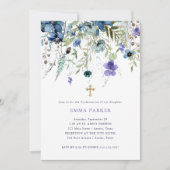 Delicate Wildflowers Paarse en blauwe bevestiging Kaart (Voorkant)