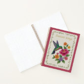 Delicate Wings Embroidered Hummingbird Floral Notitieboek (Binnen)