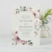 Delicate Winter Bloemstuk Trouw Kaart (Staand voorkant)