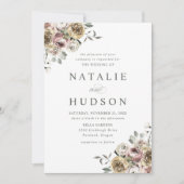 Delicate Winter Floral Wedding Kaart (Voorkant)