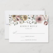 Delicate Winter Floral Wedding RSVP Kaartje (Voorkant)