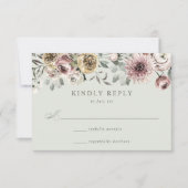 Delicate Winter Floral Wedding RSVP Kaartje (Voorkant)