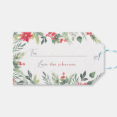 Delicate Winter Foliage Familienaam Kerstmis Cadeaulabel (Voorkant (Horizontaal))