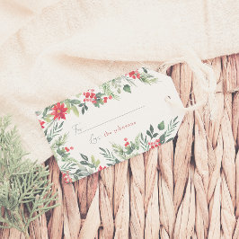 Delicate Winter Foliage Familienaam Kerstmis Cadeaulabel