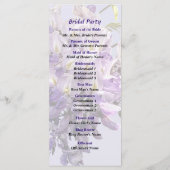 Delicate Wisteria Wedding Programme Programmakaart (Achterkant)