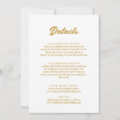 Delicate wit en goud script Classy Wedding Kaart (Achterkant)