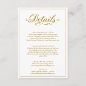 Delicate wit en goud script eenvoudige bruiloft informatiekaartje (Voorkant)