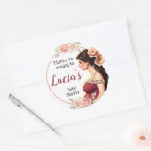 Delicate with Pregnant Woman and Flower Details Ronde Sticker (Envelop)