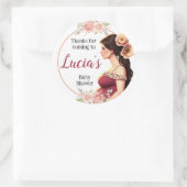 Delicate with Pregnant Woman and Flower Details Ronde Sticker (Tas)