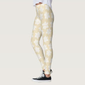 Delicate witte bloei patroon leggings (Links)