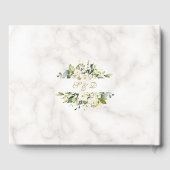 Delicate Witte Bloem Gouden Glitter Frame Trouw Gastenboek (Achterkant)