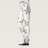 Delicate witte bloemblaadjes patroon leggings (Links)