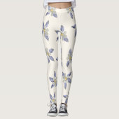 Delicate witte bloemblaadjes patroon leggings (Voorkant)