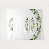 Delicate Witte Bloemen Bruiloft Foto Booth Prop Wandkleed (Voorkant (horizontaal))