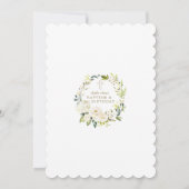 Delicate Witte Bloemen Meisje 1e Verjaardag Doop Kaart (Achterkant)