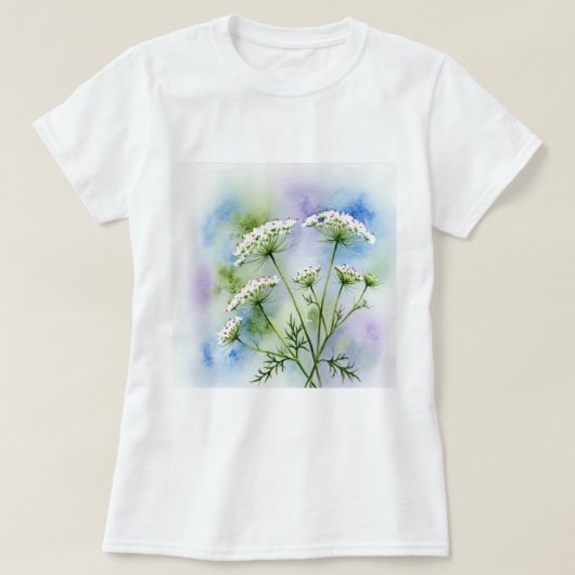 Delicate witte bloemen t-shirt (Design voorkant)