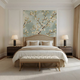 Delicate Witte Bloesemtak Botanisch Behang