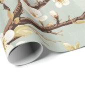 Delicate Witte Bloesemtak Botanisch Cadeaupapier (Rol Hoek)