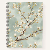 Delicate Witte Bloesemtak Botanisch Notitieboek (Voorkant)